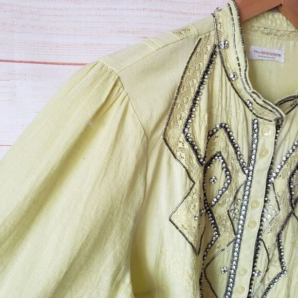 Pilcro Nayeli Beaded Embellished Western Style Shirt Blouse Cotton Size XL - Picture 8 of 16